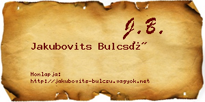 Jakubovits Bulcsú névjegykártya